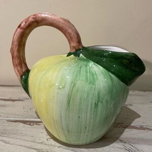 VTG Bassano (Italy) Majolica Hand Painted Ceramic Pitcher